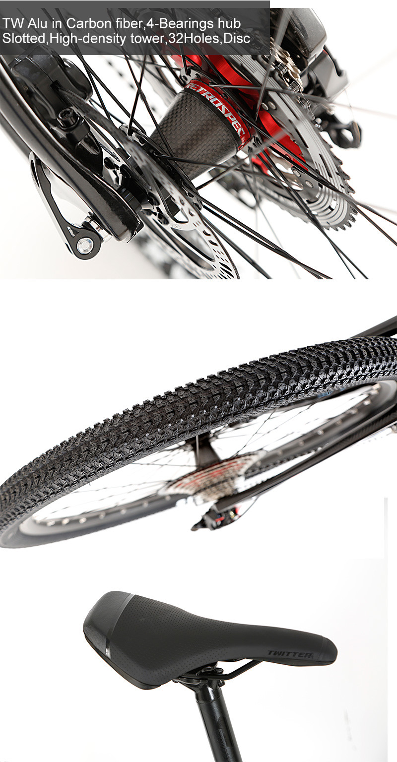 29er PREDATORpro RETROSPEC 13 Speed Carbon Mountain Bike Quick Release Hydraulic Brake Bicycle