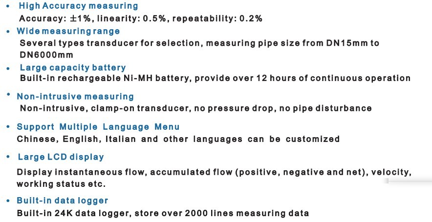 Handheld Ultrasonic Flow Meter Sensor / Totameter / Effusion Meter