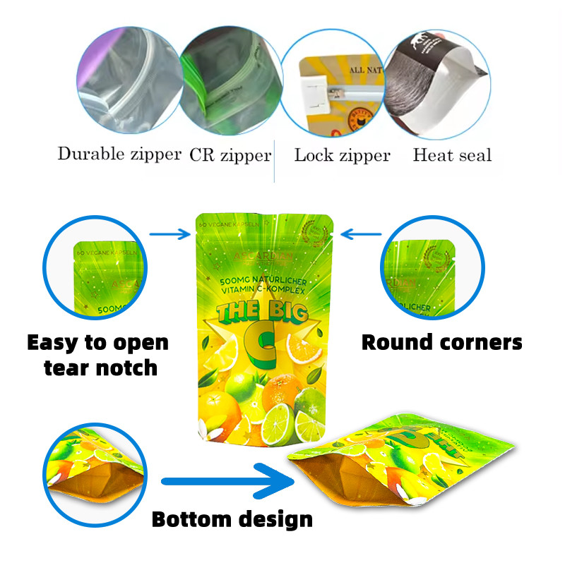 Bulk Customized Ziplock Plastic Bags Matte Stand Up Pouch Aluminum Foil Mylar Bag