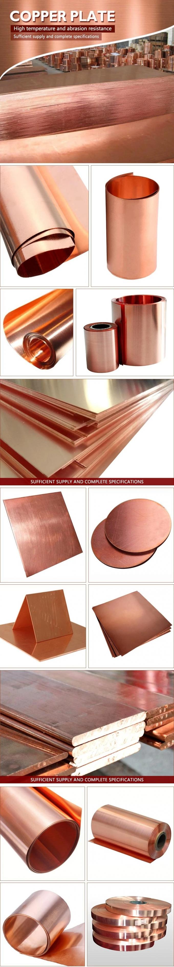 C110 C12200 C11000 Copper Sheet 2000 X 1000 500mm 600mm Cathode 0