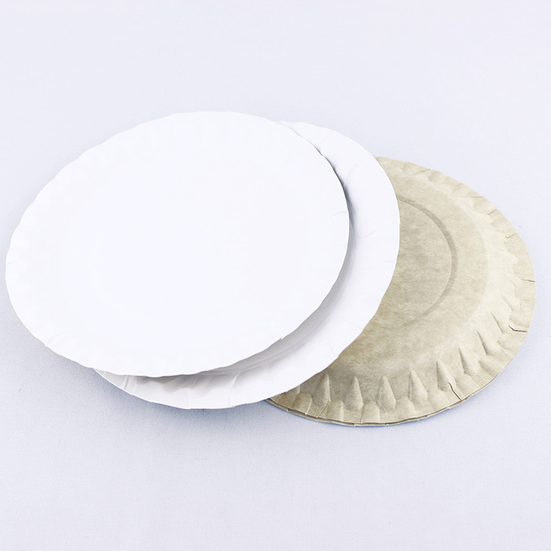 Party Disposable Birthday Cake Plates , Circular White Eco Friendly Paper Plates