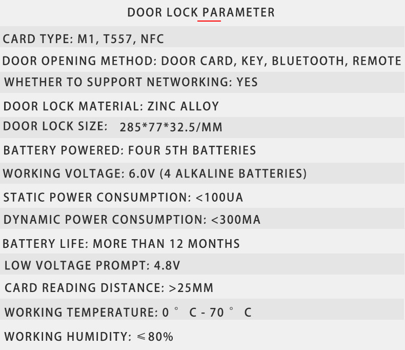 2.0mm Apartment Door Locks Hotel Free Software Key Card Home 304 Stainless Steel
