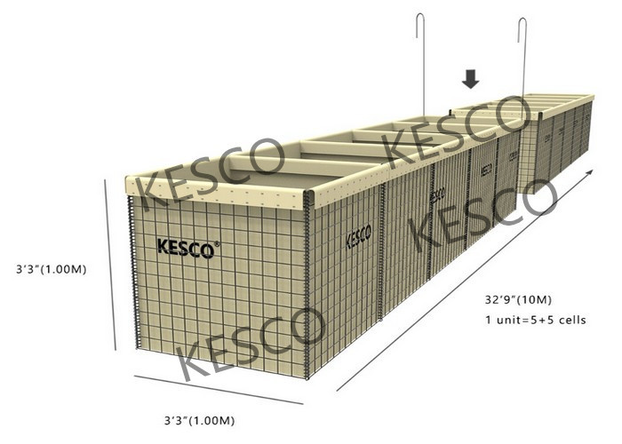 Mil6 Galfan Military Hesco Fence With Long Life Time