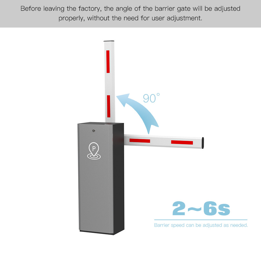 HCW Full Automatic Parking System Straight Boom Barrier With 1-6m Arm RFID Boom Barrier Gate