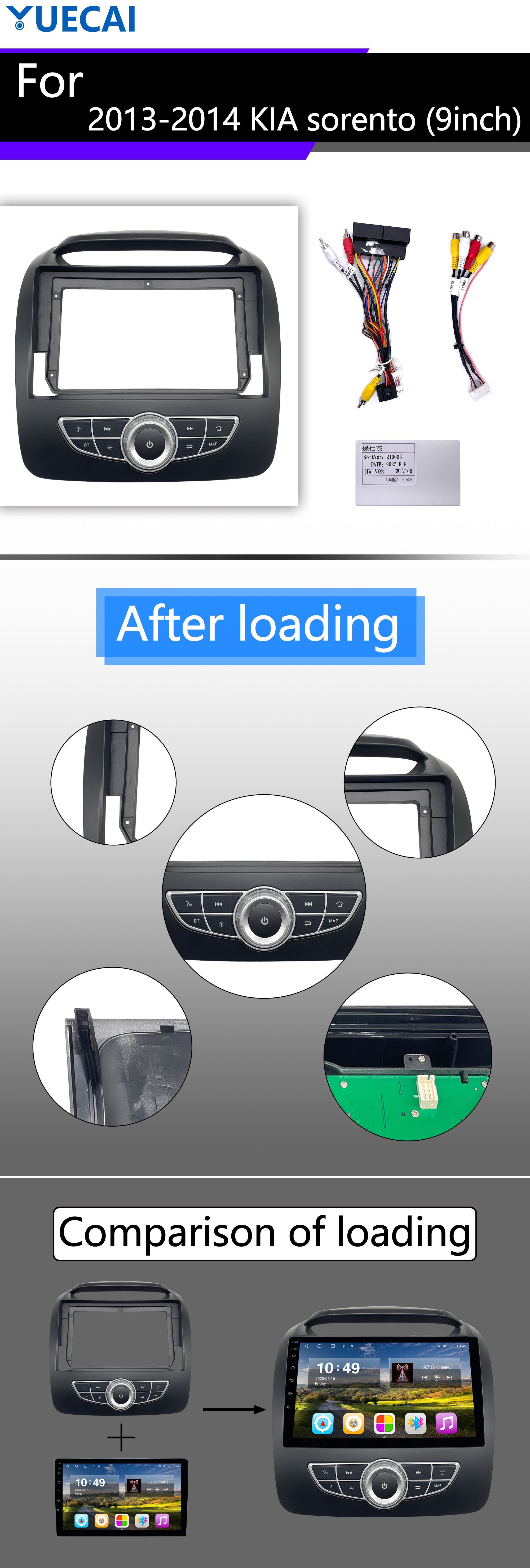 Car KIA Sorento Multimedia Player 9 Inch Multimedia Player Easy Installation