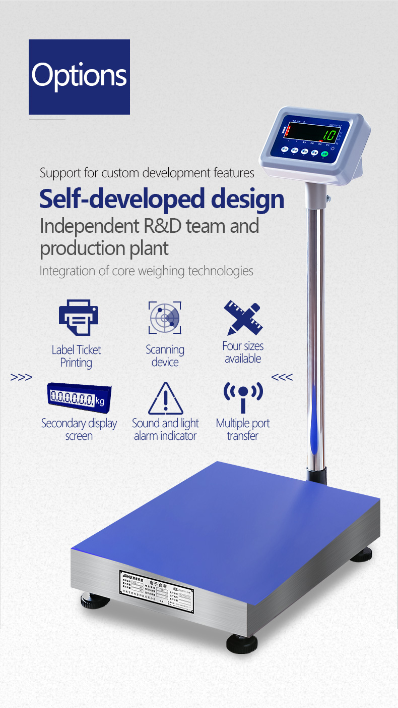 Industrial Weighing Scale Platforms A7-150kg with LED Display and USB Data Preservation
