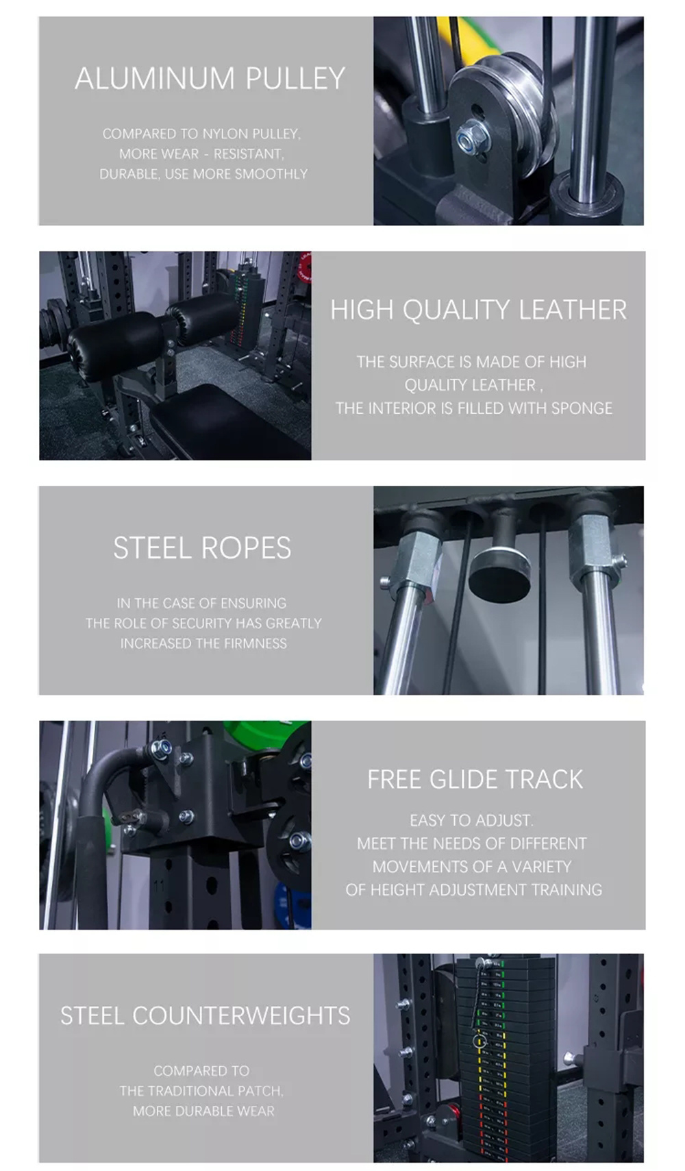 Gym Power Cage with Multifunctional Smith Machine