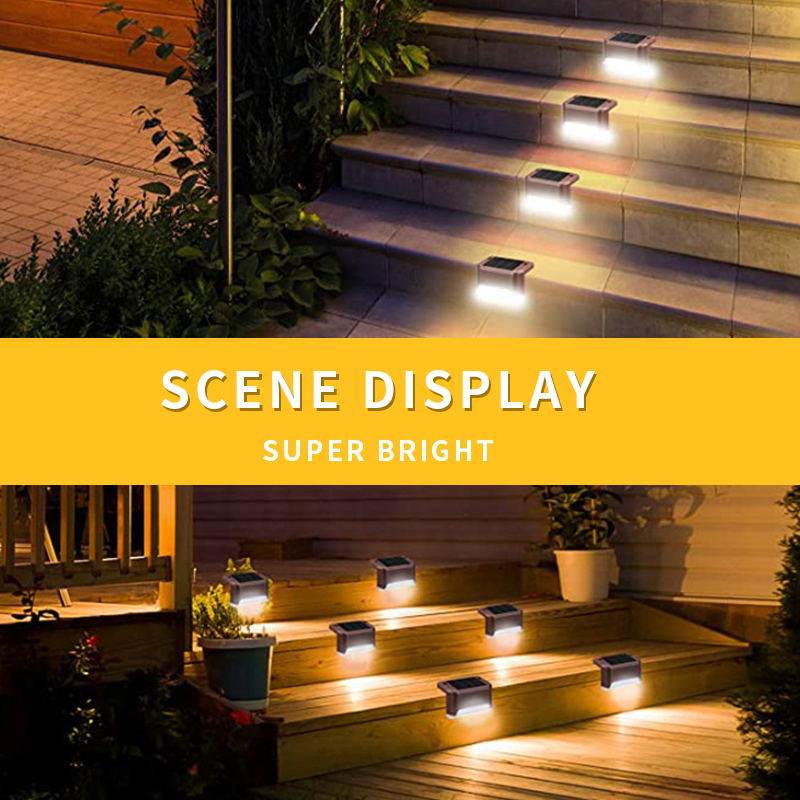 Water Resistant Color Changing Solar Fence Lights for Yard, Patio, Stairs, Deck