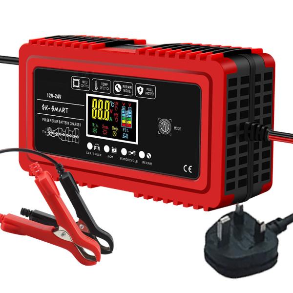 110V 240V 12A 24V 6A Automatic Smart Car Battery Charger for Gel Wet AGM Battery
