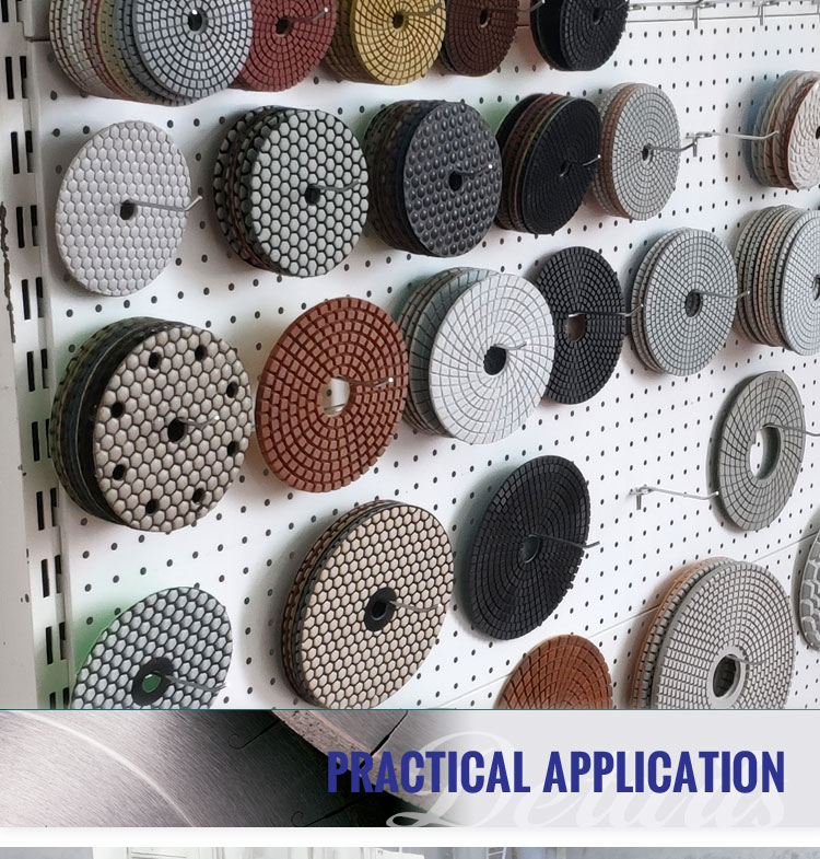 Customized Colors 3 / 4inch Diamond Polishing Pads for Stone Slabs Polishing