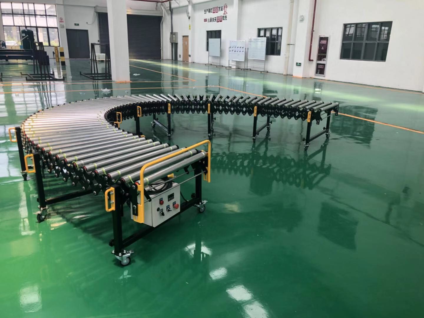 Horizontal Skate Retractable Flexible Roller Conveyor