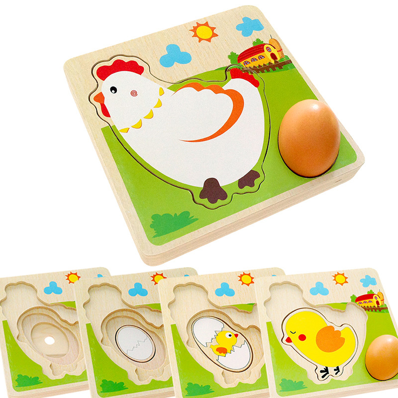 3D Chicken Growth Process Wooden Multi Layer Puzzle