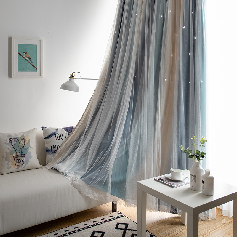 Flowers Curtain Sheer Fabric Roll Fresh 3D Embroidery Tulle