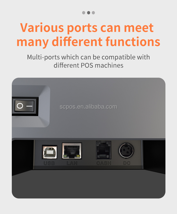 Kitchen Restaurant POS Systems Printer with Android Interface and Hanging Holes Printing