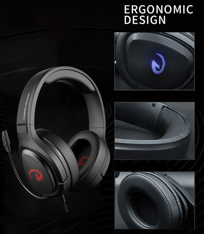 2.2M Illumination Gaming Headset , Led Gaming Headphones Detachable Mic For PS5