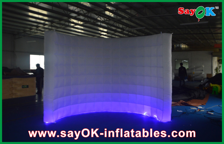 Advertising Booth Displays 3 X1.5 X 2m Custom Made Wedding Inflatable Photo Booth Frames Lighing Wall