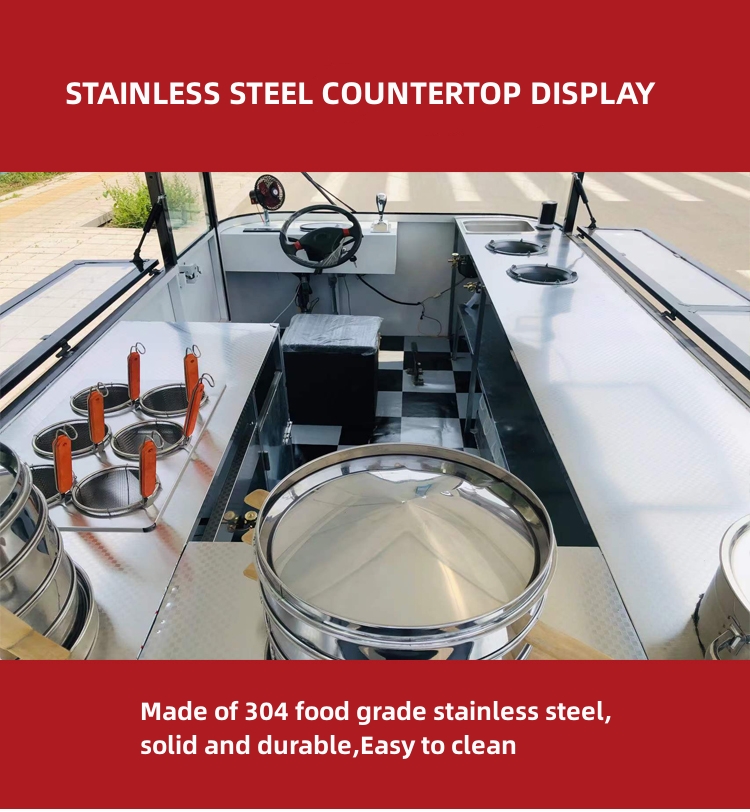 Outdoor Fast Food Carts Crepe Food Truck with Snack Mobile Kitchen Cooking Equipments