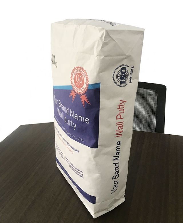 Customizable Waterproof 20kg 50kg Kraft Paper Valve Bag Packaging For Cement