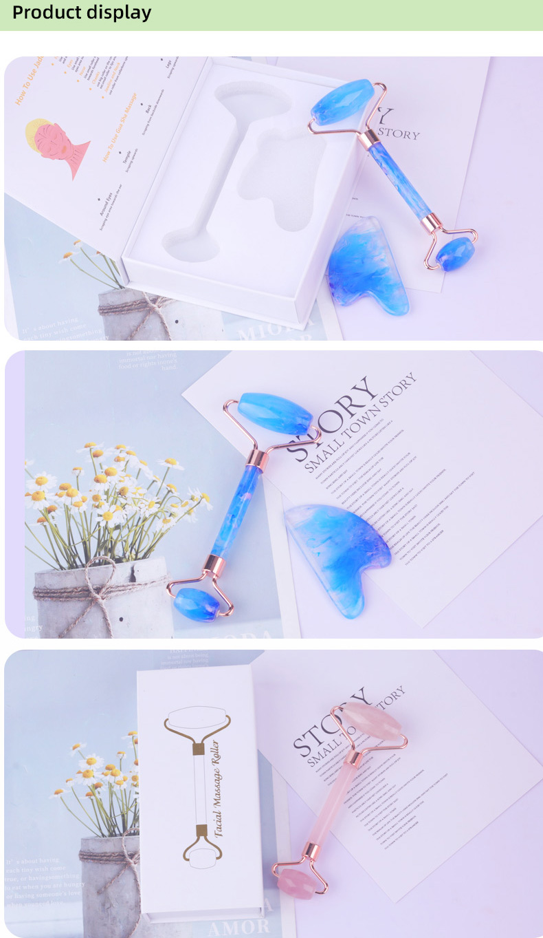 Quartz Face Jade Roller Logo Customized Face Massage Stone Roller