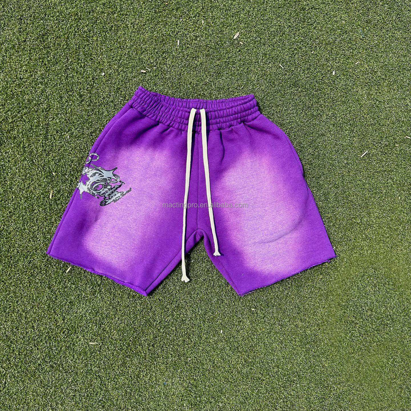 Custom Graphic French Terry Cotton Designer Oversized Washed Acid Wash Shorts