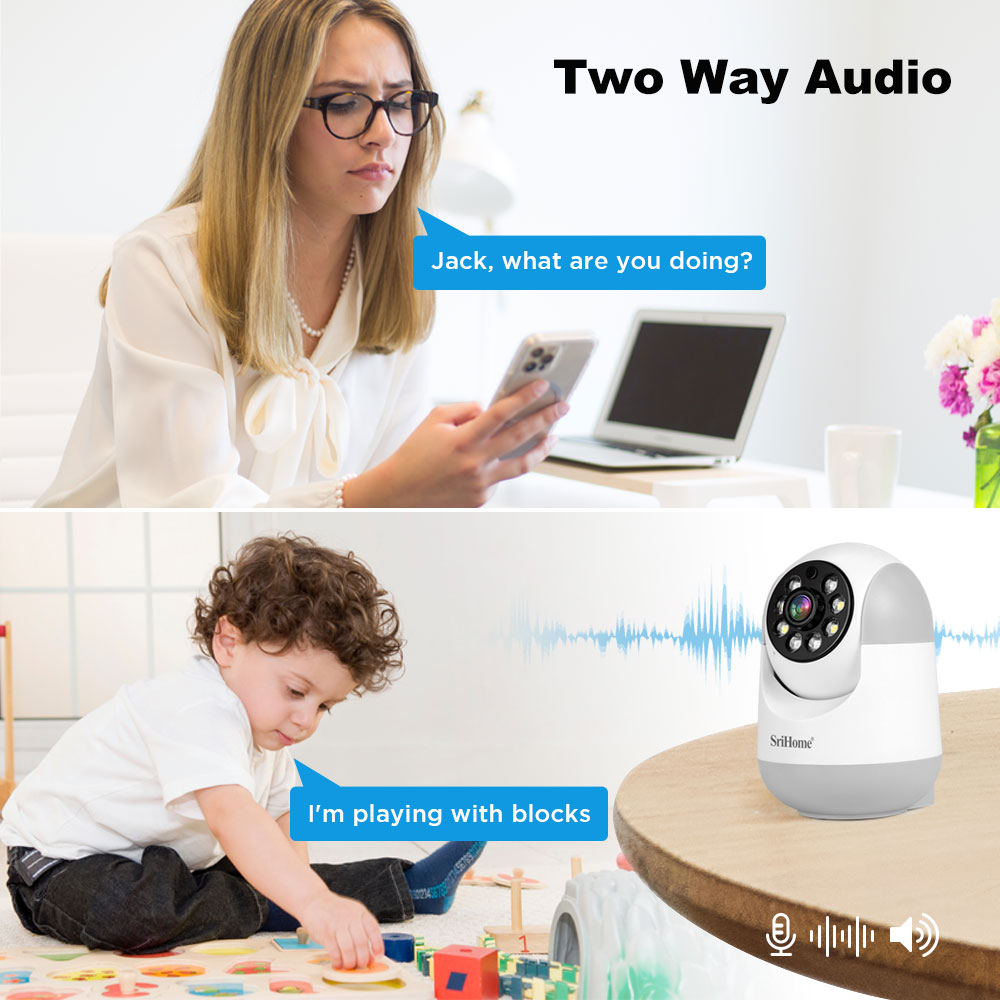 IP Camera WiFi Baby Monitor 1080P Indoor CCTV Security Camera Video Surveillance AI Auto Tracking Wireless Home Camera