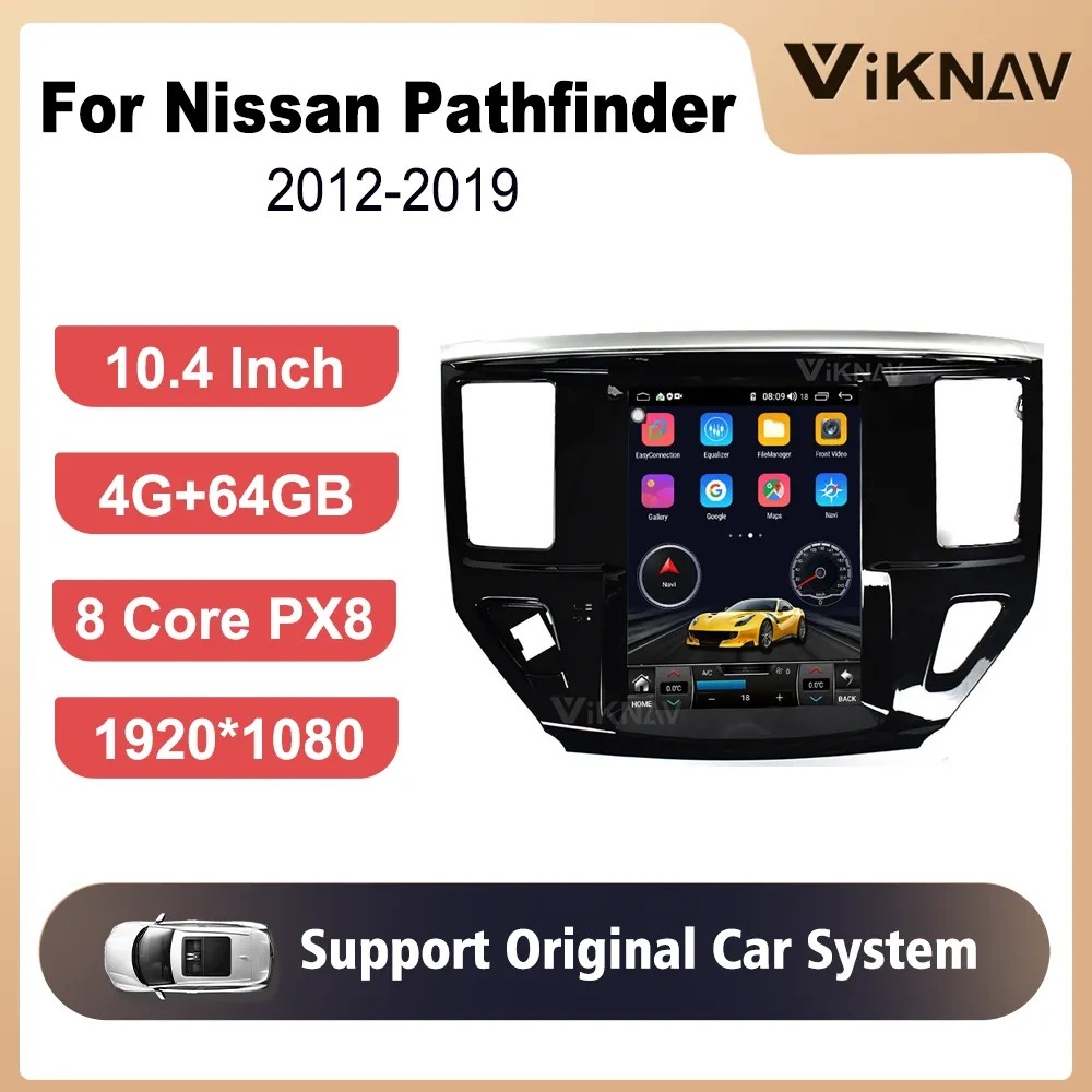 10.4 Inch Screen Car radio For 2012-2019 Nissan Pathfinder Navigation Multimedia DVD Player Android Wireless Carplay