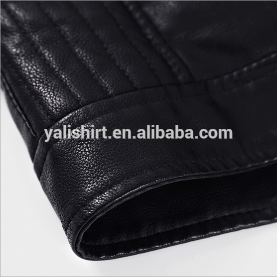 oem wholesale uniform fleece waterproof high quality leather men's winter coat nice deisng model