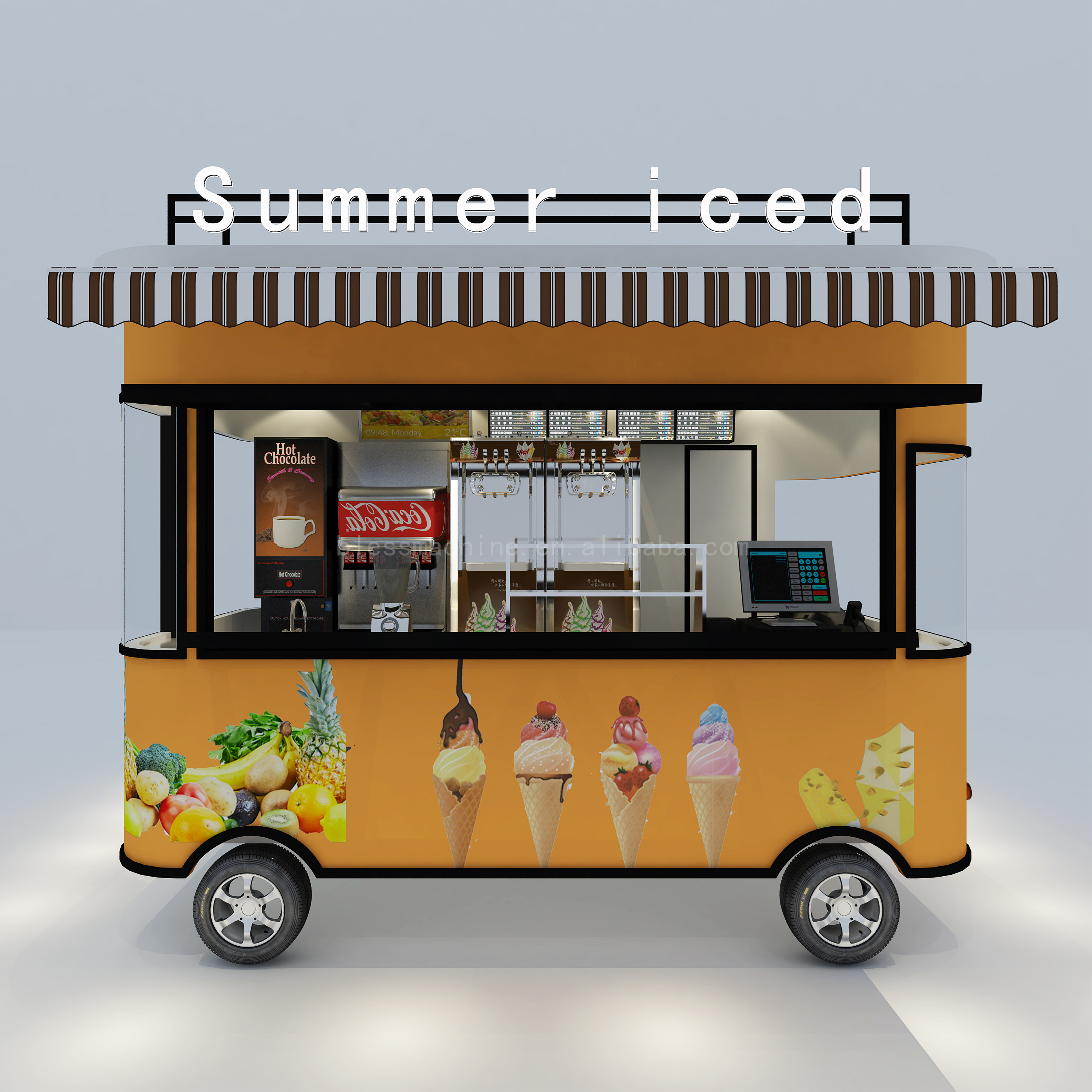 Powerful Multipurpose Mobile Electric Tricycle for Fast Food and Drinks Outlet 2022