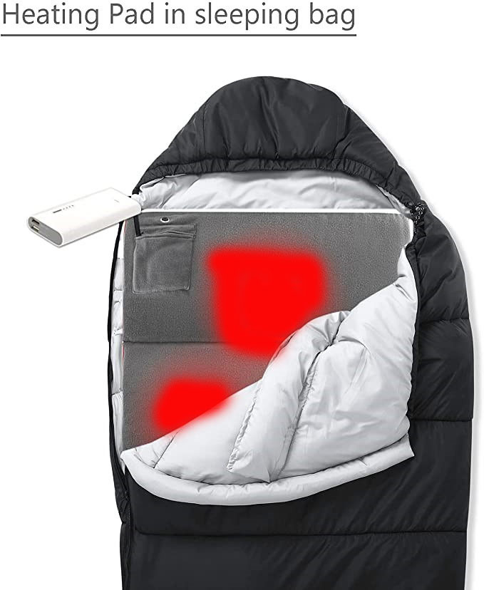 USB Graphene Electric Heated Pad Sleeping Bag For Camping 195×75cm Size