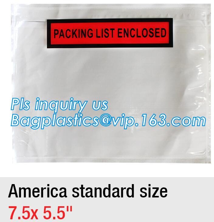 PP film 178*140mm invoice enclosed packing list envelopes, DHL Shipping pockets for waybill, A4 size plastic packing lis