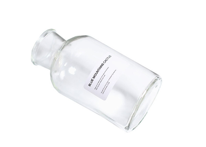 Transparent Round Glass Vase Elegant Feature Customized Service