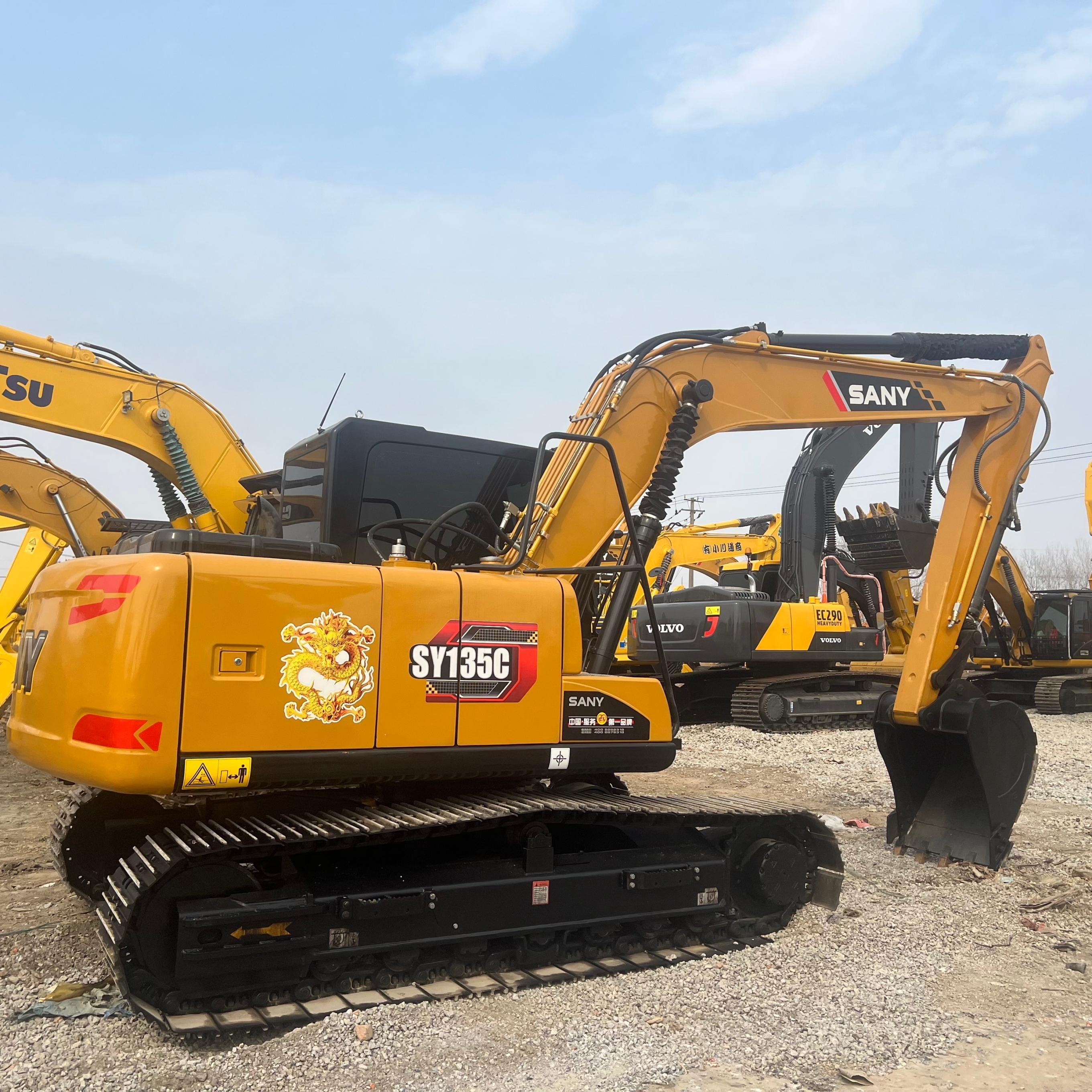 Original Brand Sany 135c Used Excavator 13 Ton Earth Moving Machine With 0.6 M³ Capacity