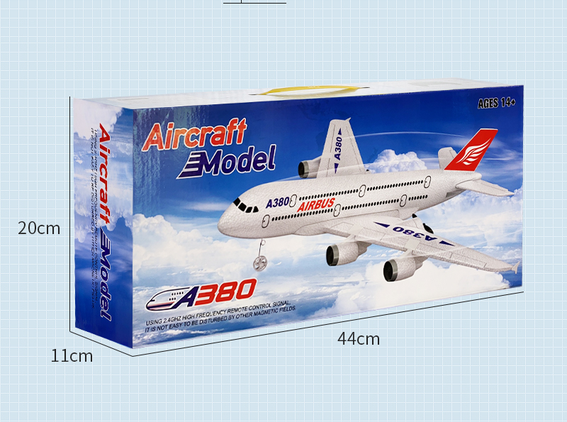 A380 747 2.5 RC Airplane 2.4G Fixed Wing Plane 6 Gyro Kids Radio Aircraft Long Flight Time with 3.7V/500mAh Lipo Battery