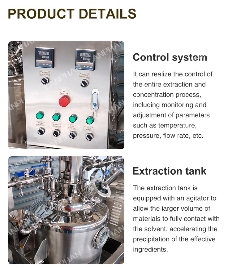50L Stainless Steel 304 Concentration Tank Extraction Unit Extraction Concentrator