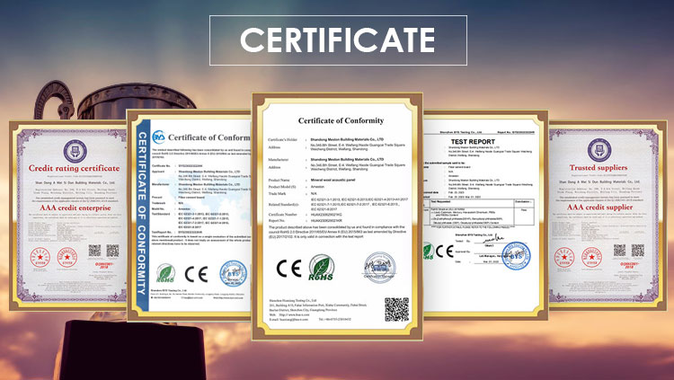 600x600mm Acoustic Mineral Fiber Ceiling Board Tiles with Hole Surface