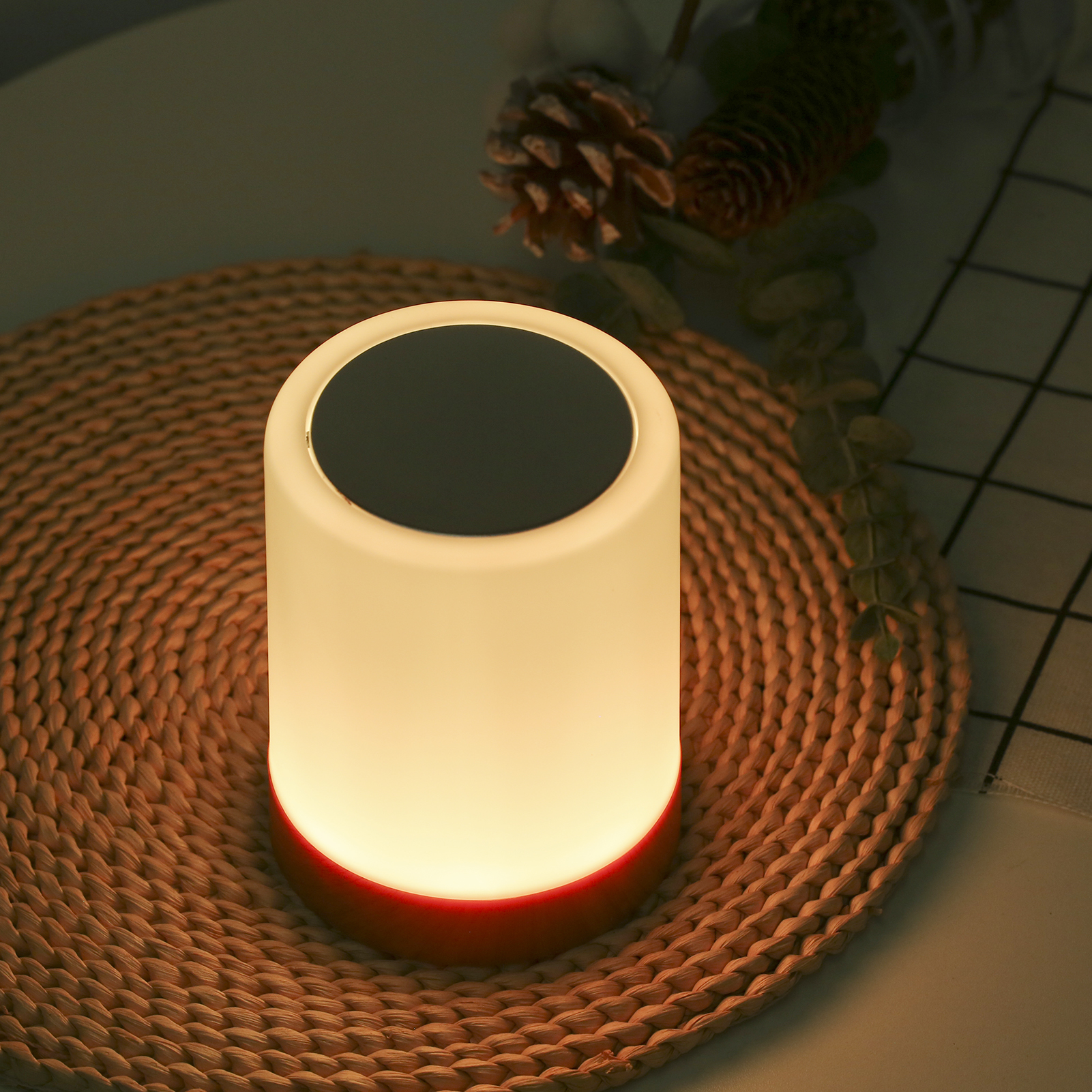 Seven Color Touch Night Light With Remote Control Alarm Clock Multifunctional