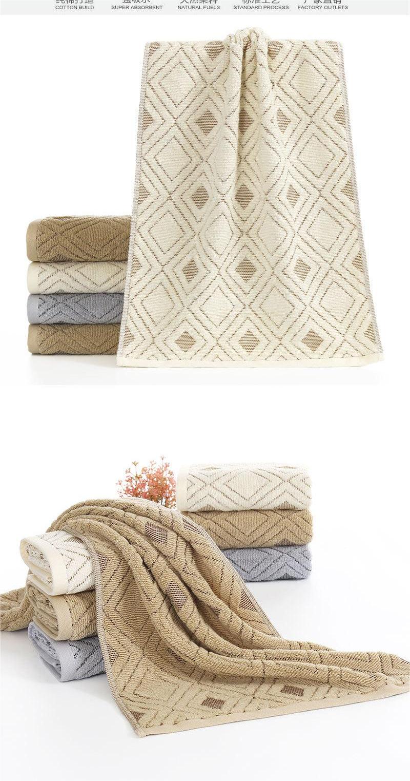 Thickened and Absorbent 100% Pure Cotton Face Towel 34*74cm for Household Adult Shower