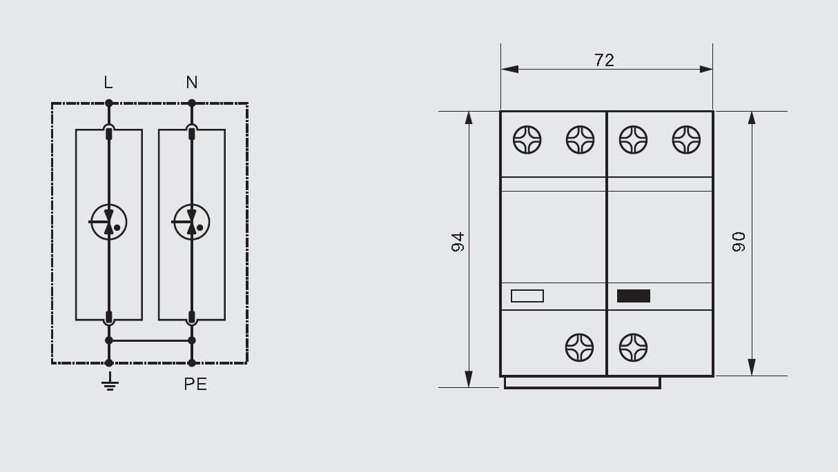 2P Single Phase Type 1 Surge Protection Device BR-25GR With Patent Design