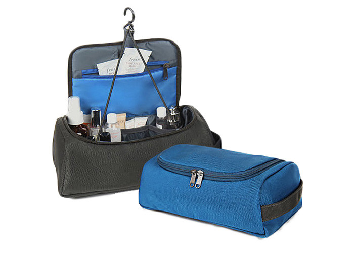 Custom Travel Kit Hanging Toiletry Bag Polyester Waterproof Toiletry Bag With Hook For Men