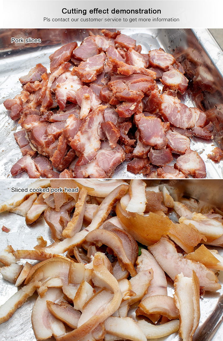 Pork Slices Sliced cooked pork head Cut the snow ear cooked meat slicer machine Vegetable and Meta Cutting Beef Pork Chicken Lamb Carrot