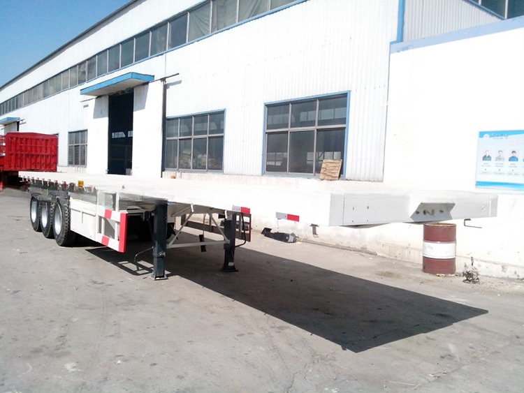 Twist Locks 4 Sets/12 Sets 3 Axles Heavy Duty Steel Shipping Container Flatbed Frame Semi Trailers for Transportation