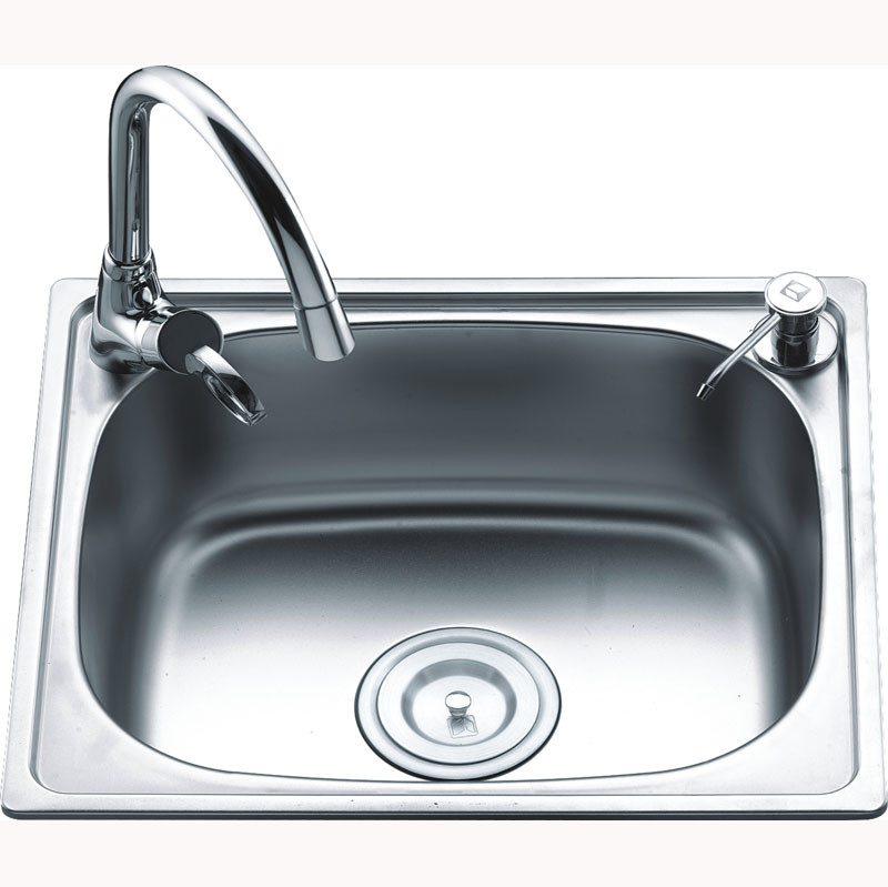Nickel SUS304 Polished Stainless Steel One Bowl Sink 450x390x200mm