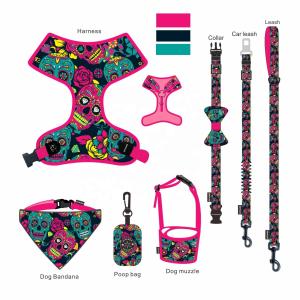 Tactical Soft Collar Leash Harness Set Choking Free Custom Reversible