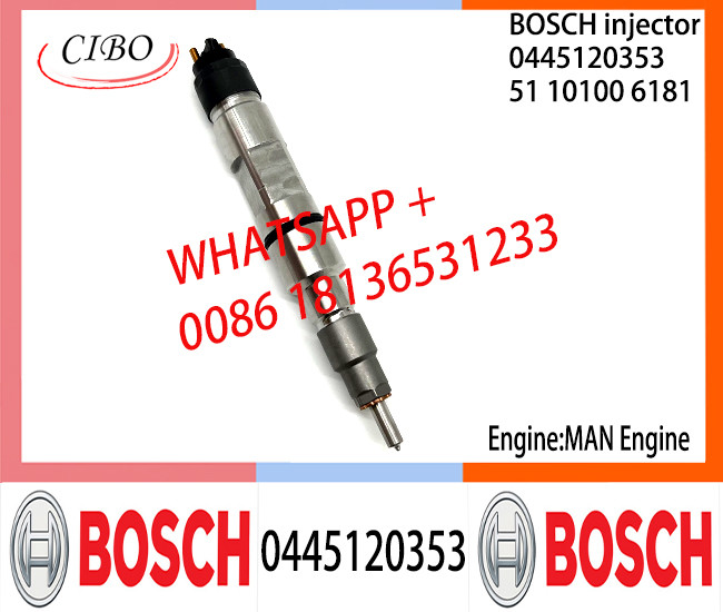 BOSCH 0445120353 Neutral Diesel Fuel Injector Assembly 0445120353 51101006181 For MAN Engine