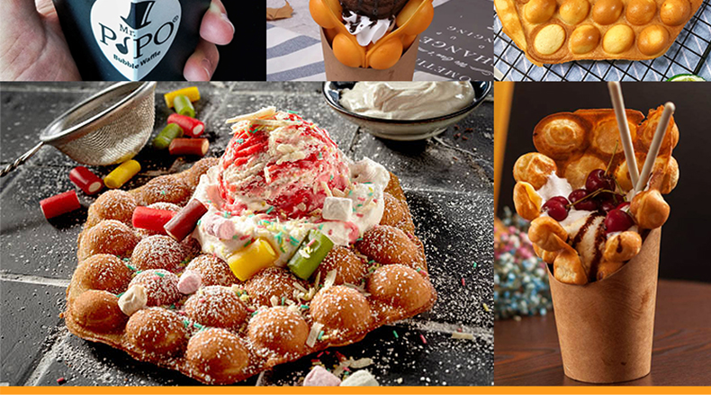 Commercial Snack Shop Suitable Electric Egg Waffle Machine with Rotating Function
