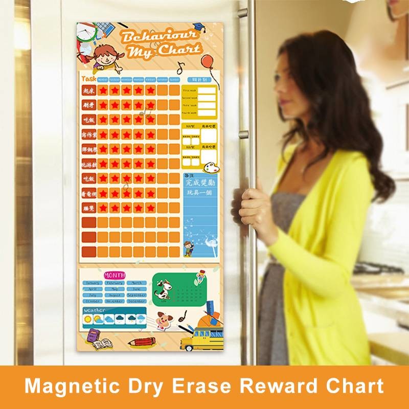 Dry Erase Childrens Magnetic Reward Chart A3 Custom Size