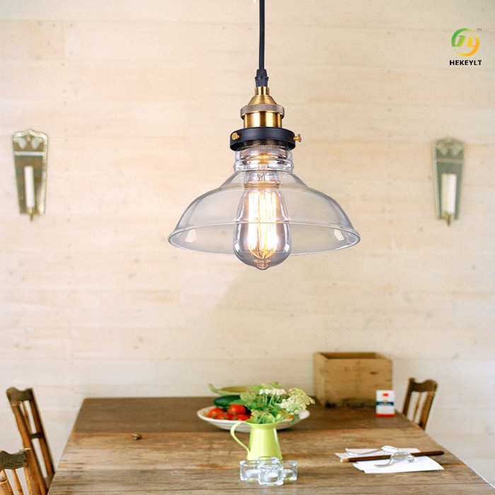 Nordic LED Glass Clear Or Brown Single dinning room Pendant Light