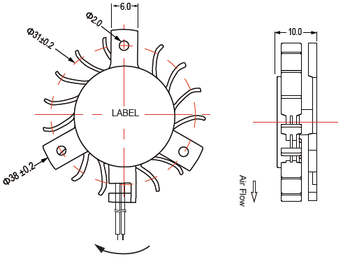 36x10mm Router Bracket Cooling Fan DC Plastic Material For GPU