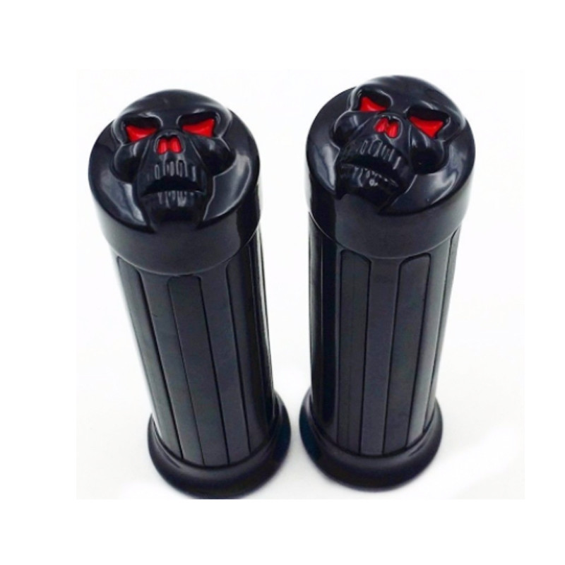 Skull Style Motorcycle Modification Parts Chormed Harley Davsion 25mm Handgrips
