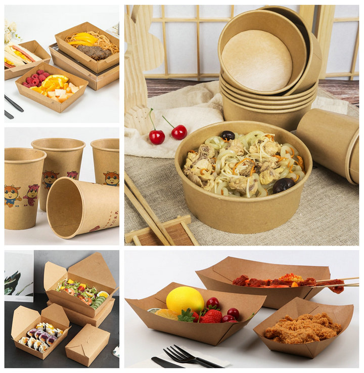 350gsm + 15g PE Coated Brown Kraft Paper For Takeaway Food Boxes Waterproof